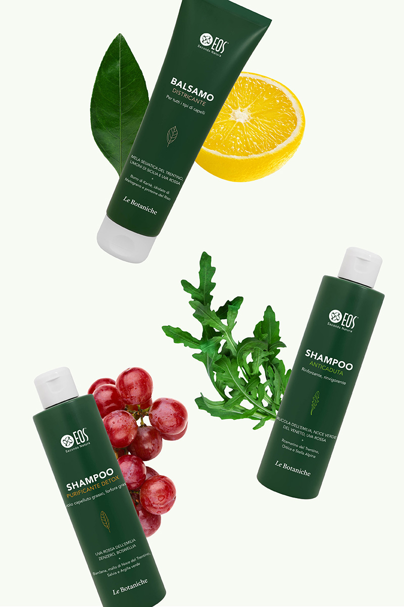 La linea capelli, ispirata da ingredienti naturali